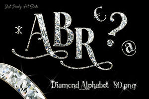 Sparkling Diamonds Alphabet Png