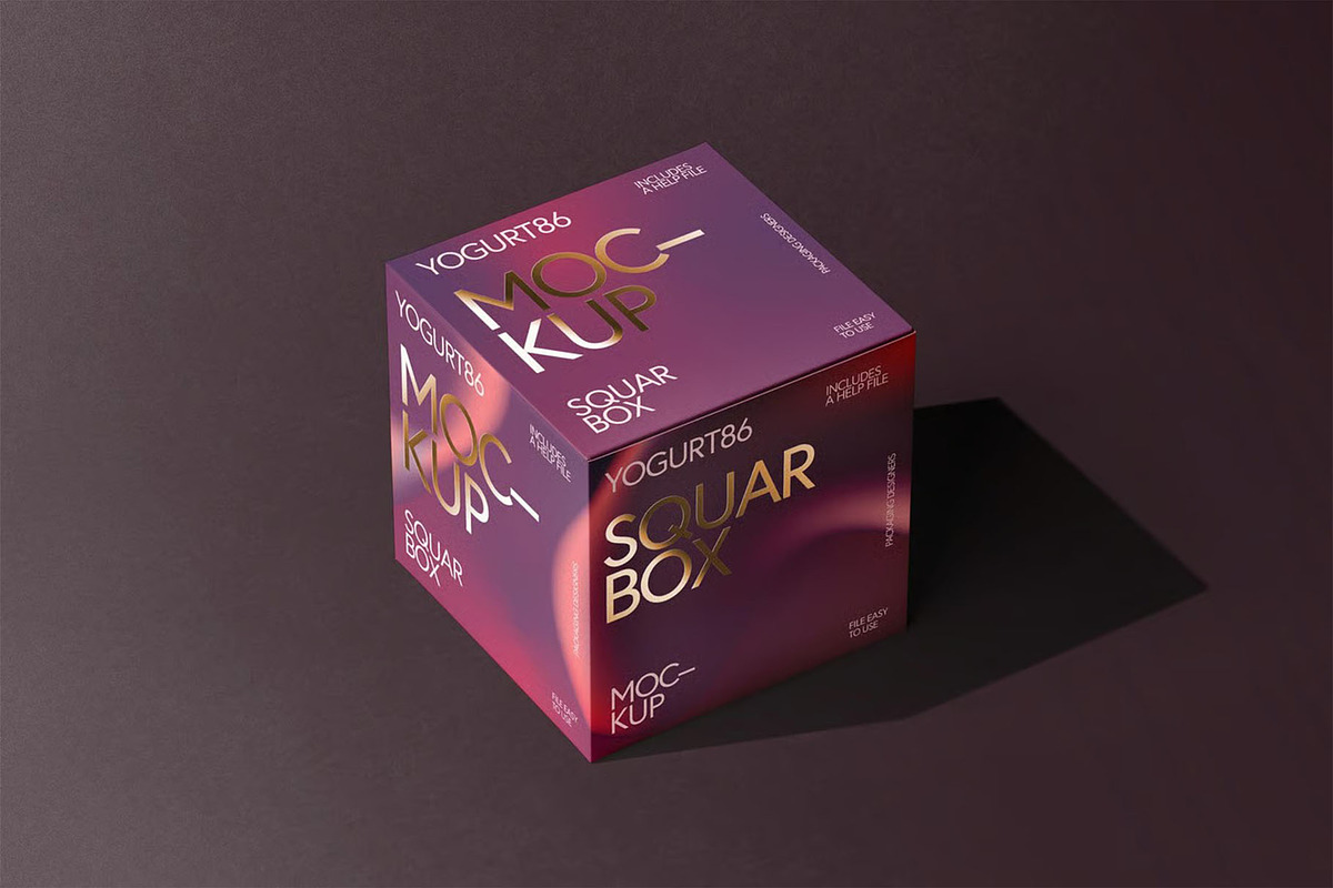 Square Cardboard Box Mock-up, a Packaging Mockup by zippypixelstudio (Photo 4 of 12)
