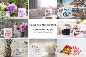 White coffee mug bundle - 8 mockups