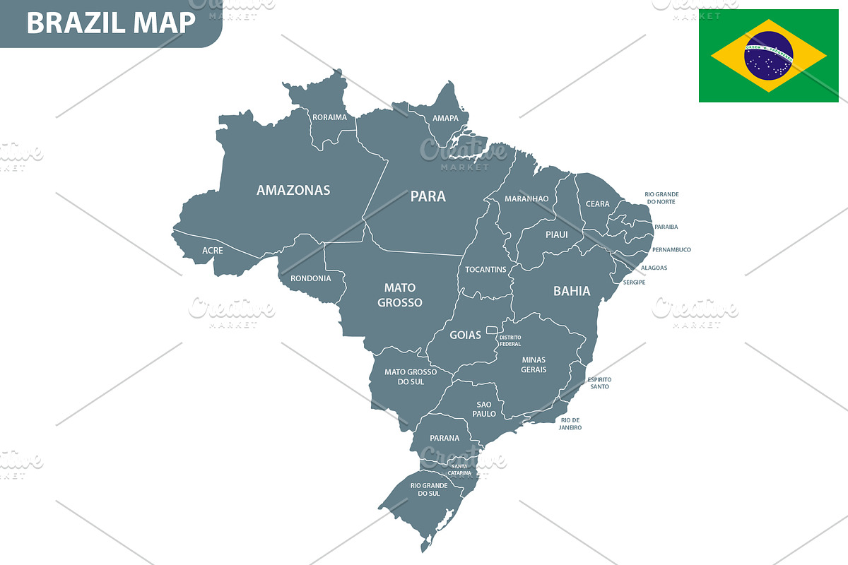 Detailed map of Brazil, an Illustration by Vector Shop (Photo 5 of 5)