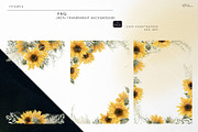 Sunny sunflowers, watercolor flowers, a Texture Illustration by ollalya (Thumbnail 8 of 16)