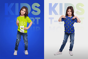 Kids Girl T-Shirt PSD Mockups Vol1.2