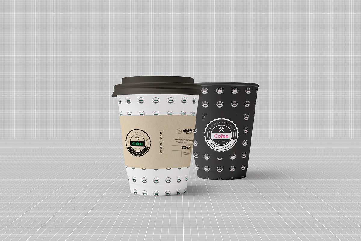 Coffe Paper Cups Mock-up 1, a Cups & Container Mockup by Nevada63 (Photo 4 of 4)