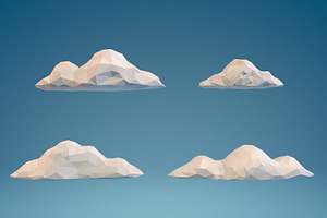 Low Poly Clouds Pack 2