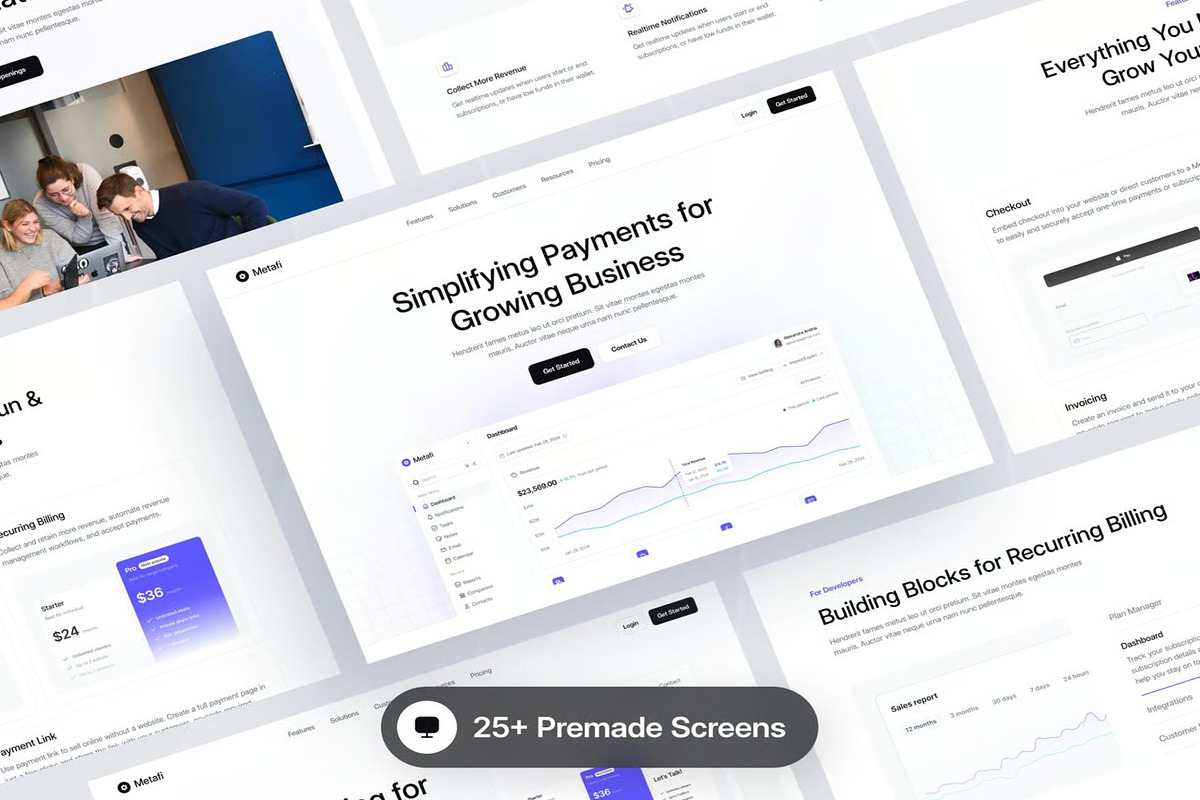 Metafi SaaS Website Template UI Kit, an UI Kit Template by Lumina_ui_ux202 (Photo 5 of 7)