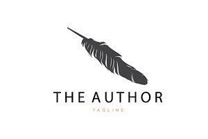 Feather Silhouette Logo Design, a Branding & Logo Template by Maylianaw28