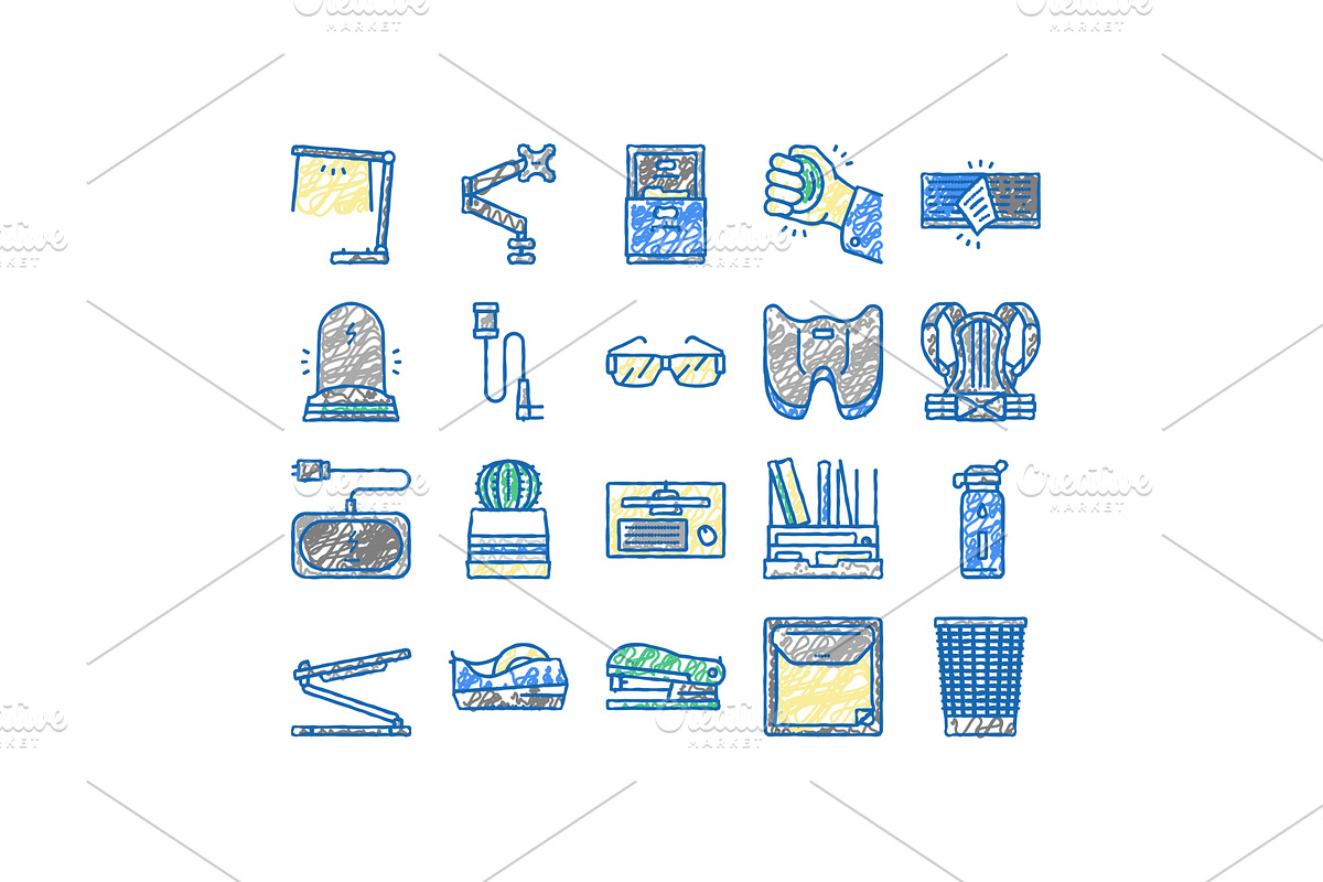 Workplace Accessories And Tools, an Object Illustration by pikepicture