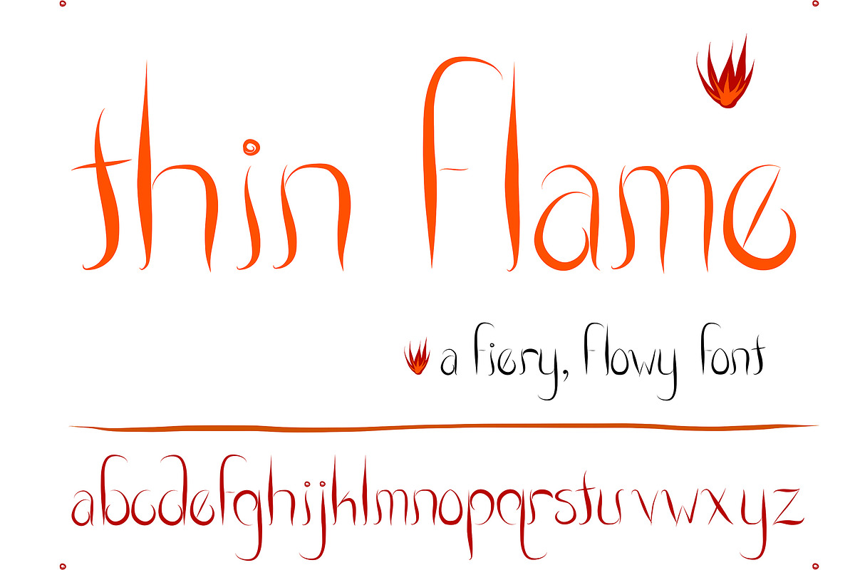 Font Thin Flame Fire Flickering Set, a Script Font by PageLightStudios (Photo 4 of 4)