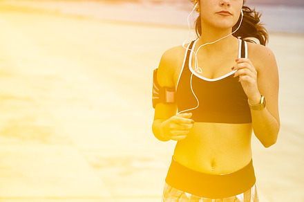 Healthy girl running stock photo containing young and brunette