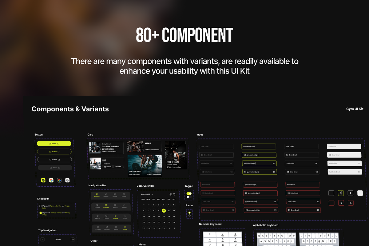 Gymnation - Gym App UI Kit, an App Template by Eureka Supply (Photo 4 of 7)