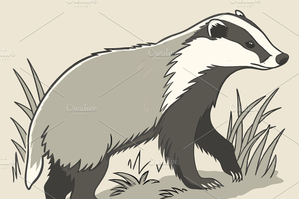 Charming illustration of a badger, an Animal Illustration by SouravDesign (Photo 3 of 3)