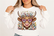 Easter Day Highland Cow Highland, a Seasonal Illustration by Designking (Thumbnail 2 of 6)