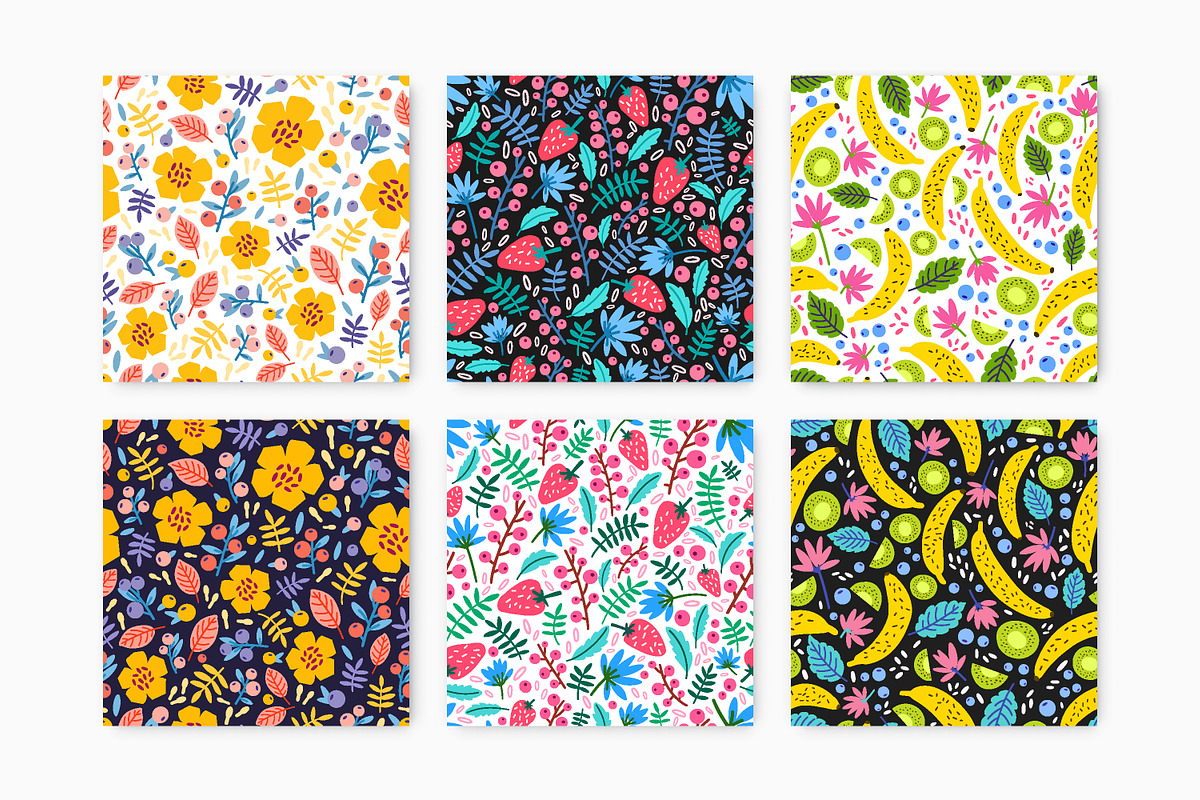 Summer cards, seamless patterns, a Decorative Illustration by Good Studio (Photo 4 of 19)