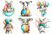 Whimsical Easter Bunny Clipart, an Illustration by Black Bird Studio (Thumbnail 5 of 6)