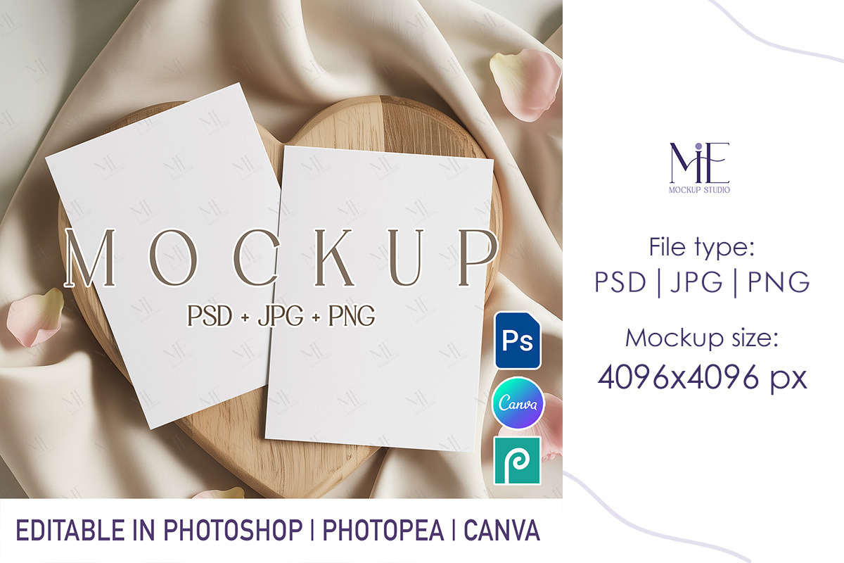 Wedding Invitation Cards Mockup 5x7, a Mockup by Mie Mockup Studio (Photo 7 of 7)