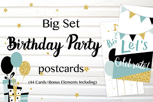 Party cards and flyers big set
