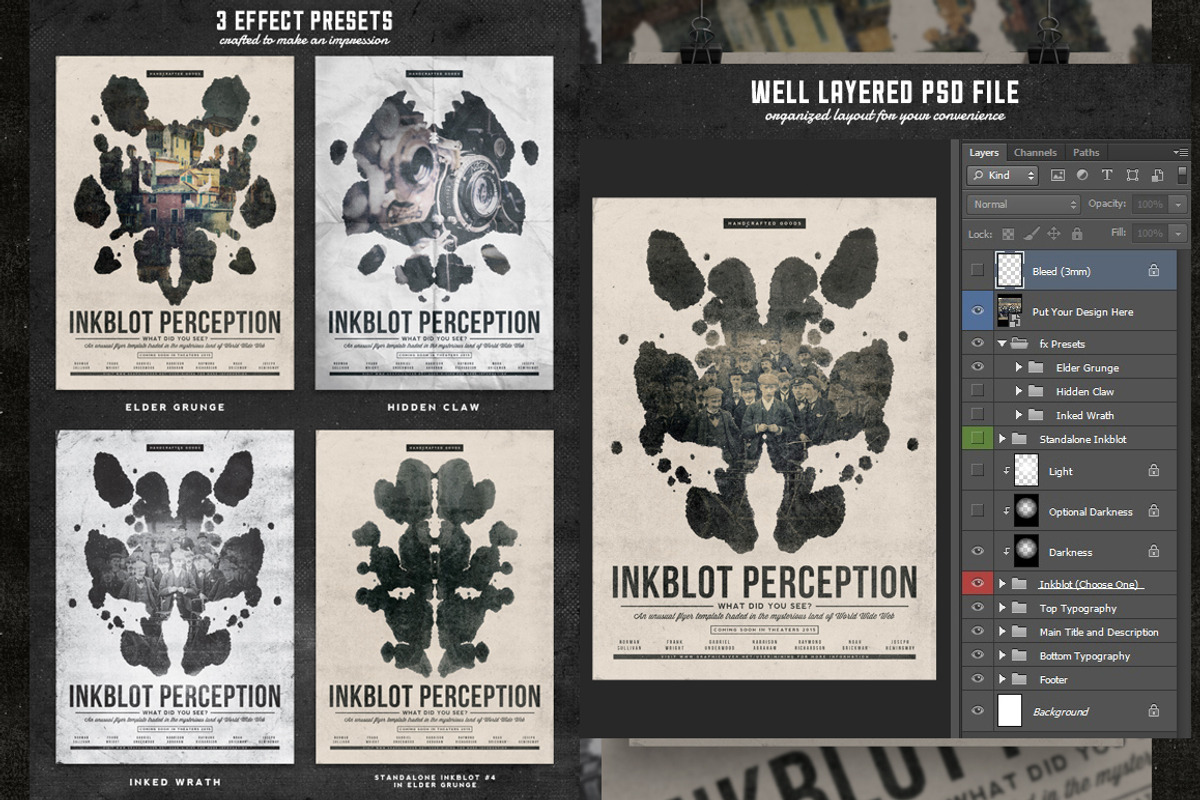 Inkblot Perception Flyer Template, a Flyer Template by Yusof Mining (Photo 3 of 5)