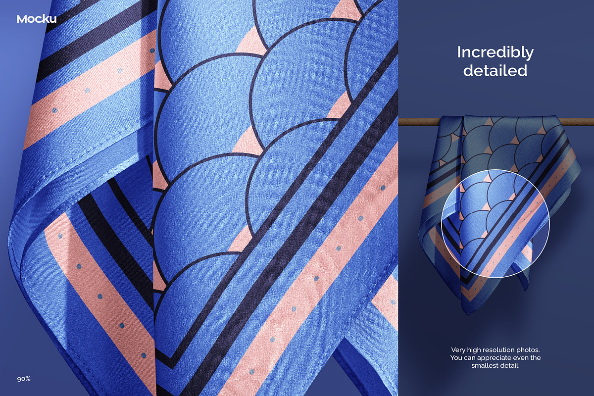 Silk Scarf Mockup - Studio series 02, an Apparel Mockup by Mocku (Photo 9 of 13)