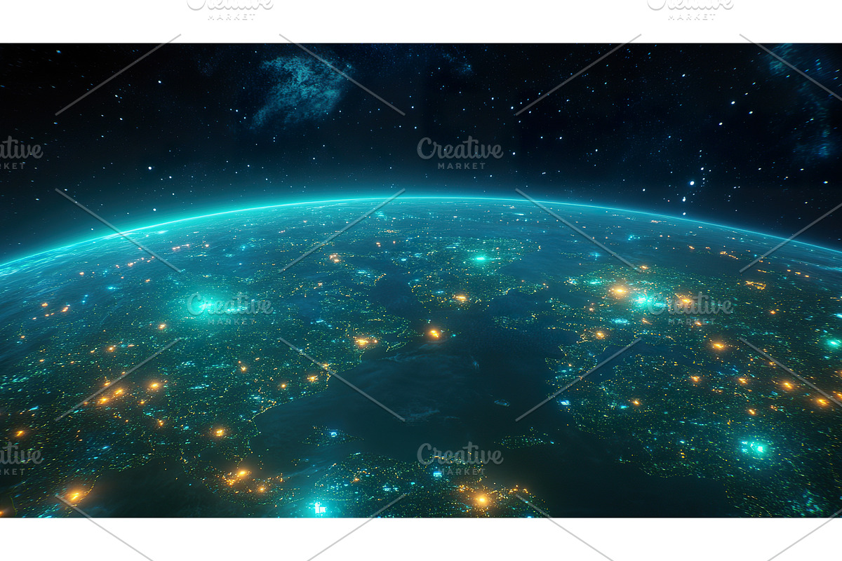 Stunning view of earth from space, an Illustration by Lermont51