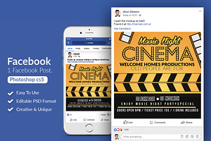 Movie Cinema Night Facebook Post