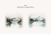 -30% Watercolor Winter Scene Clipart, a Seasonal Illustration by bloomscape (Thumbnail 8 of 10)