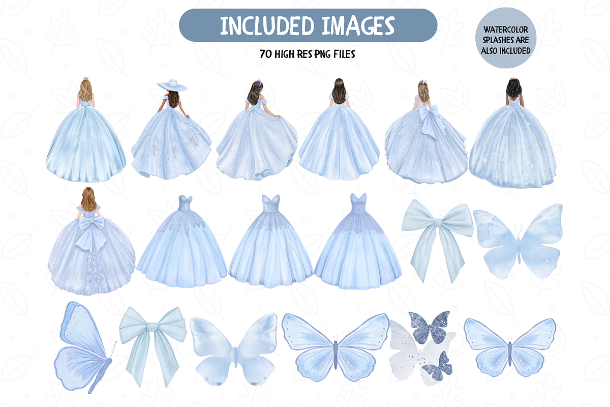 Baby Blue Quinceanera Clipart, an Illustration by TatiMockup (Photo 3 of 7)