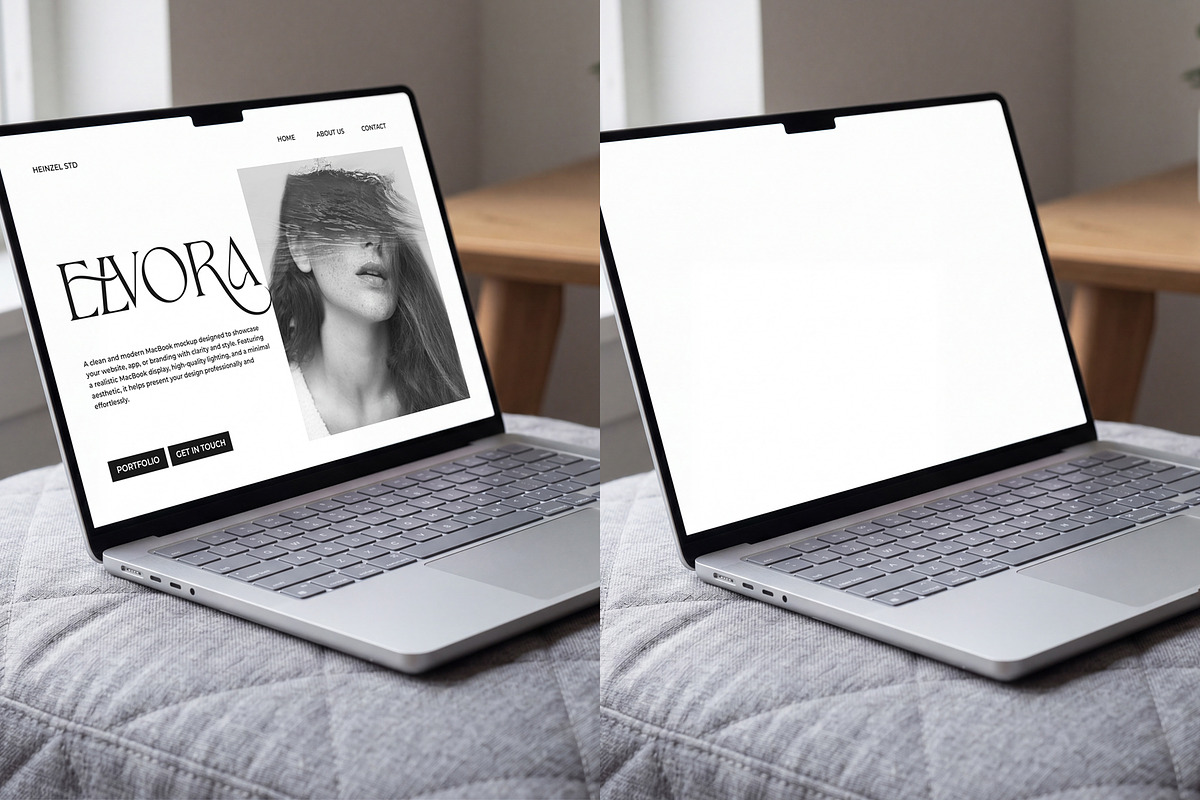Elvora - Macbook Device Mockup, a Mac Mockup by Heinzel Std Mockup (Photo 6 of 6)