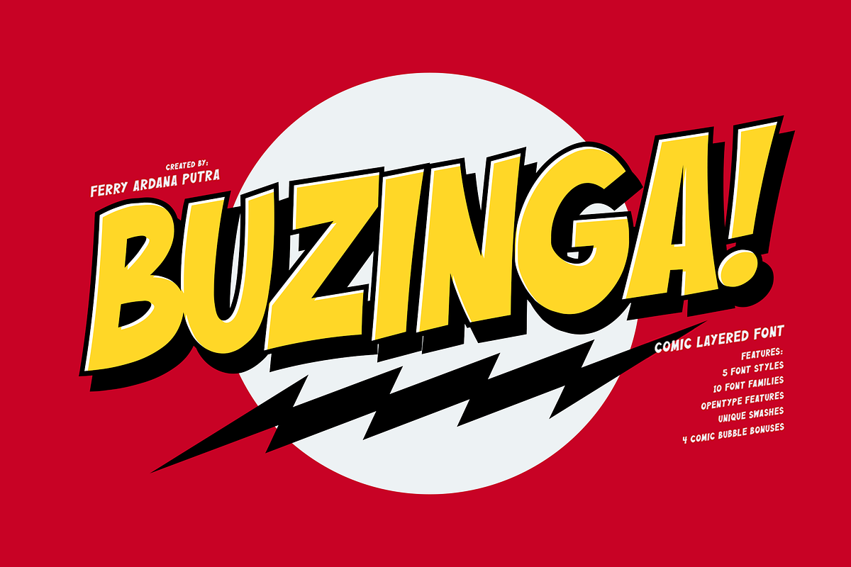 Buzinga! | Comic Layered Font, a Font by Ardana Creative (Photo 1 of 9)