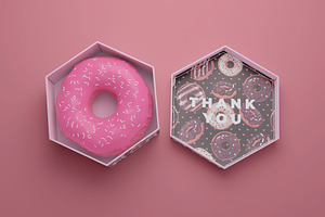 Donut Gift Box Mockup