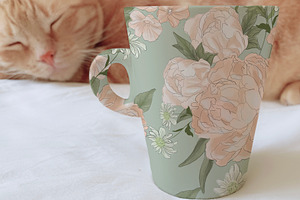 Peonies, Luxury Flourish Pattern