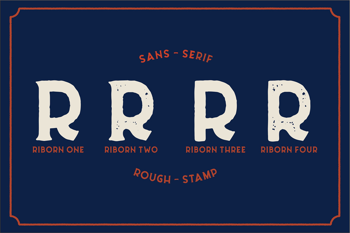 Riborn - Stamp Typeface preview 5