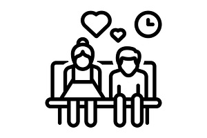 Dating lovers black icon, an Outline Icon by Creative priyanka