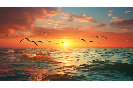 beach water sunset ocean landscape, a Nature Photo by pikepicture