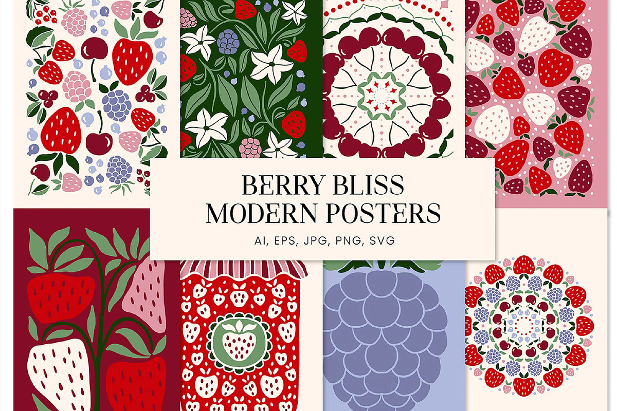 Berry Modern Poster Wall Art, an Illustration by fashionaddict (Photo 1 of 3)