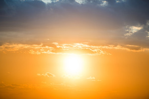 Sunset in the sky with big sun, a Nature Photo by Vapi