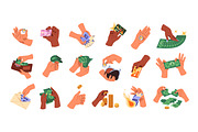 Hands holding money, cash set, a Finance Illustration by PaperTrident (Thumbnail 1 of 2)