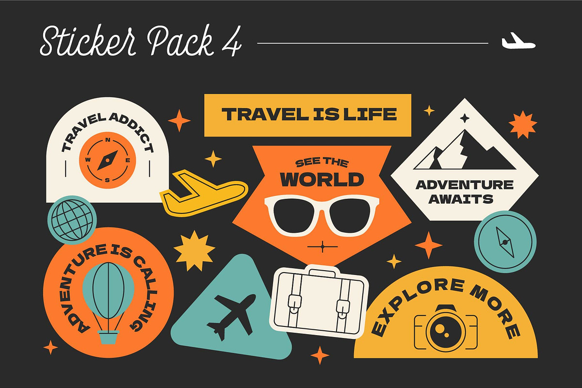 Travel Stickers Bundle, an Object Graphic by TSRY (Photo 4 of 5)
