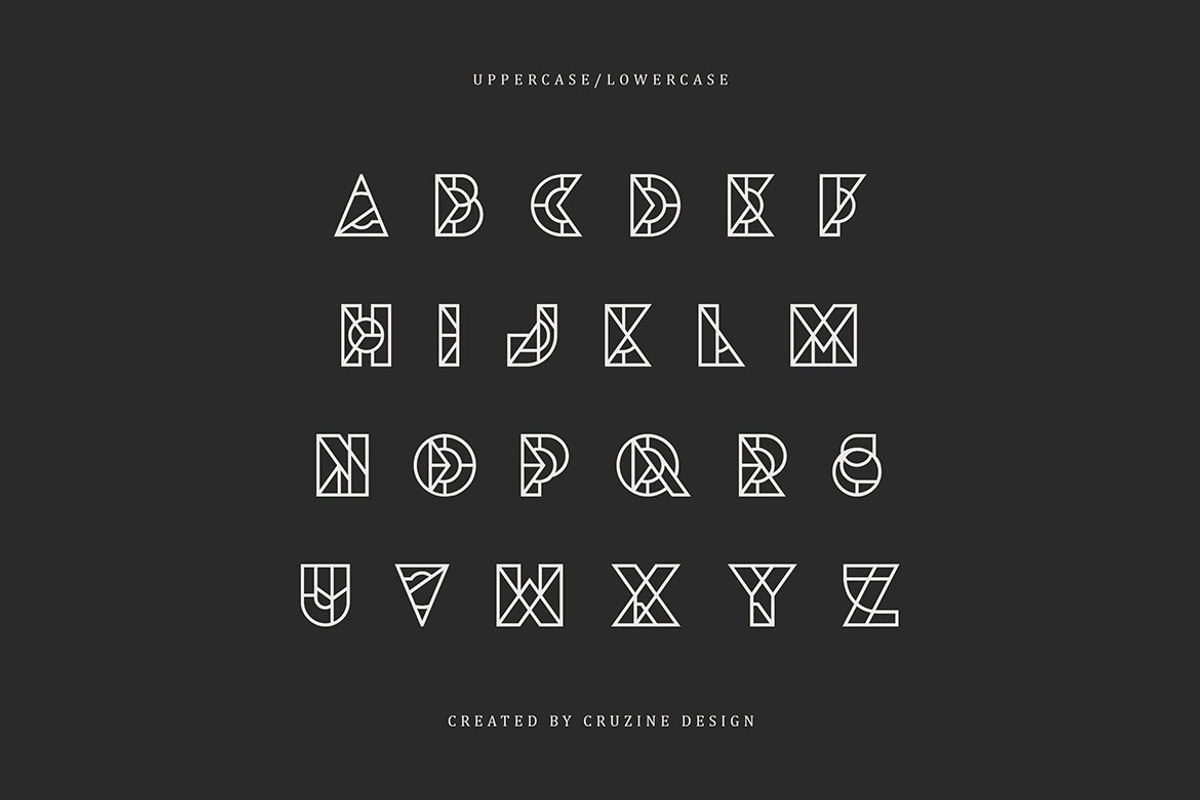 12 Geometric & Futuristic Fonts, a Font by MIIM (Photo 19 of 37)