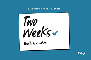Mix Two Weeks - Handwritten Print, a Handwritten Font by Mix Fonts