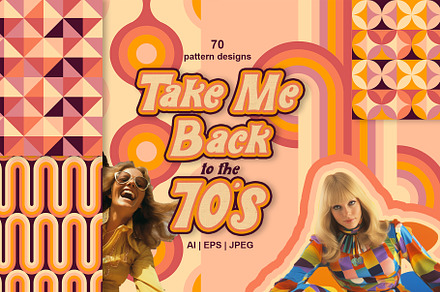 70's pattern collection, a Pattern Graphic by ArtPavo
