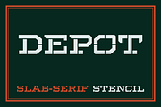 Depot Slab-Serif Stencil Font, a Slab Serif Font by SelfBuild Type (Thumbnail 1 of 7)