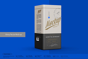 Glossy Tea Jar Mock-up