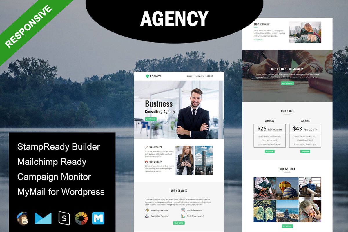 AGENCY- Responsive Email Template, an Email Template by FourDinos (Photo 1 of 2)