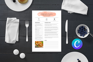 DIY Recipe Sheet Canva Template