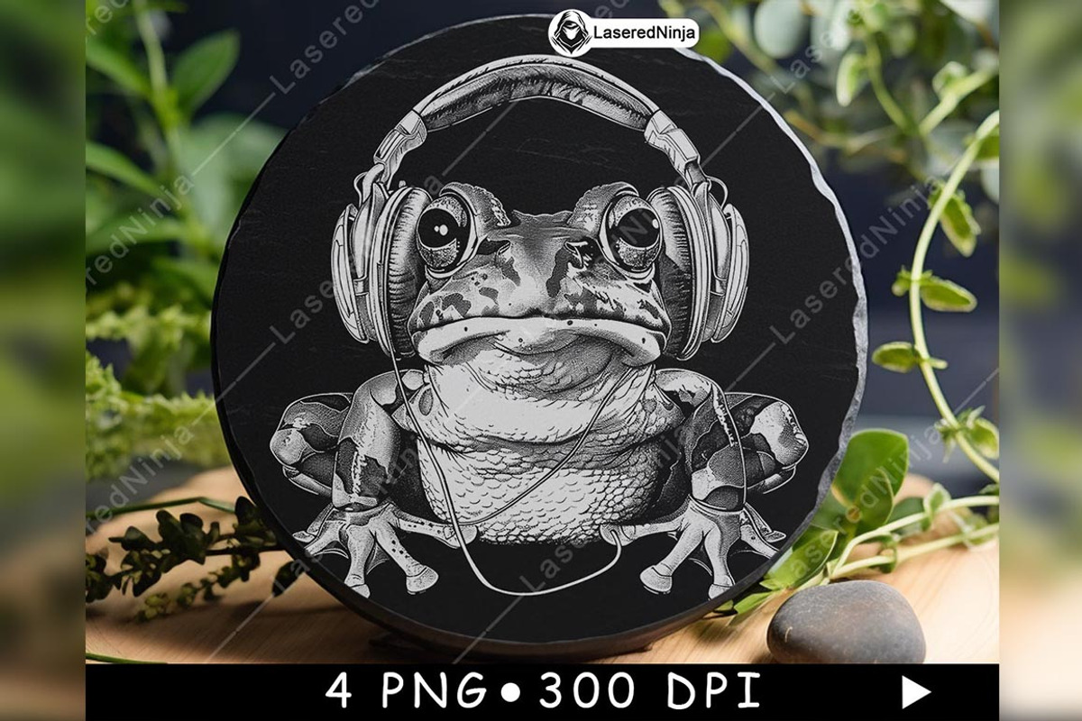 Frog Wearing Headphones Music Lover, a Background Graphic by LaseredNinja (Photo 3 of 7)