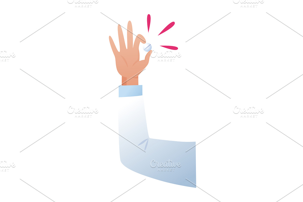 A Hand Holding a Capsule with, a Technology Illustration by Things for designers