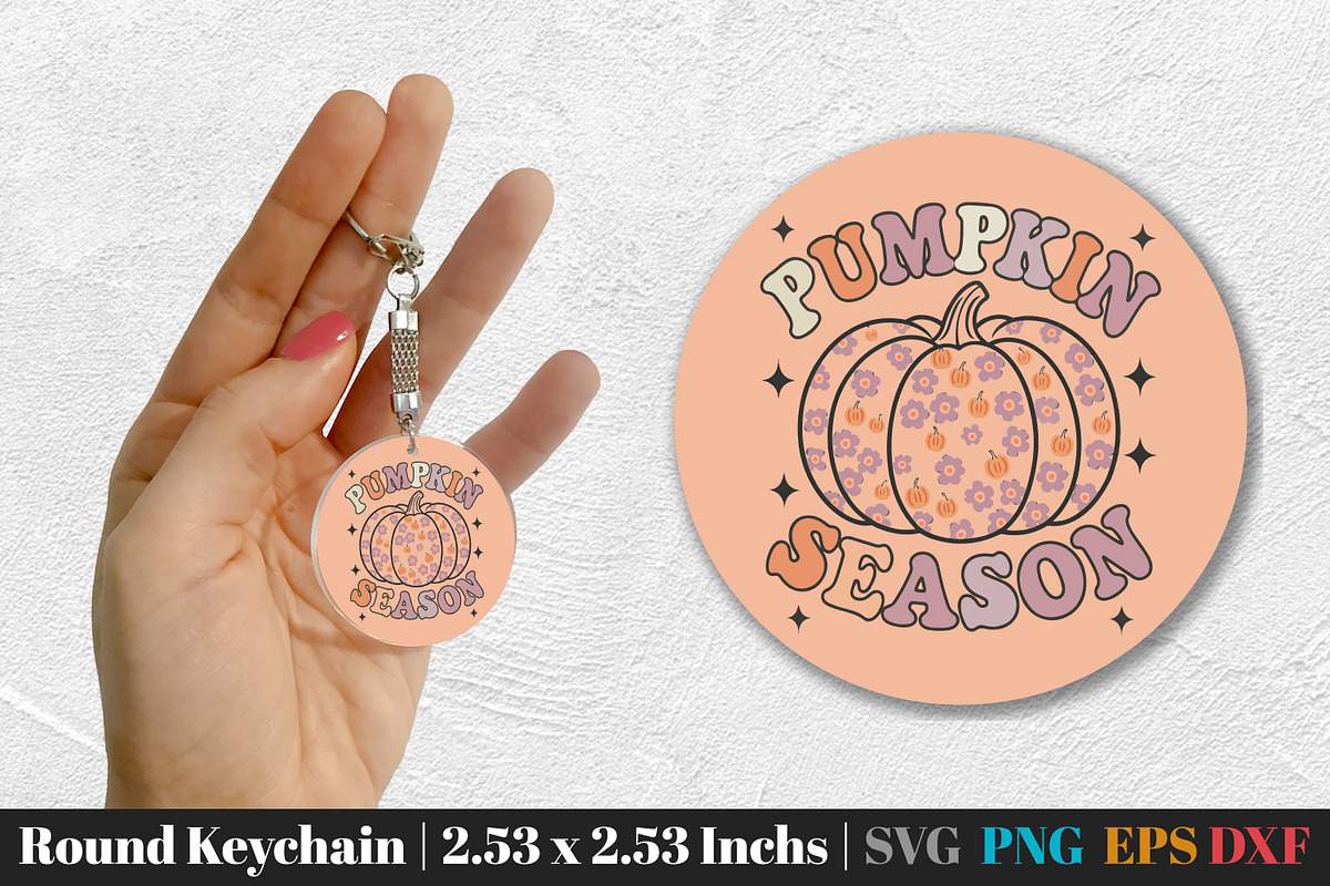 Fall Round Keychain SVG PNG Bundle, an Illustration by Actual Pixel (Photo 17 of 20)