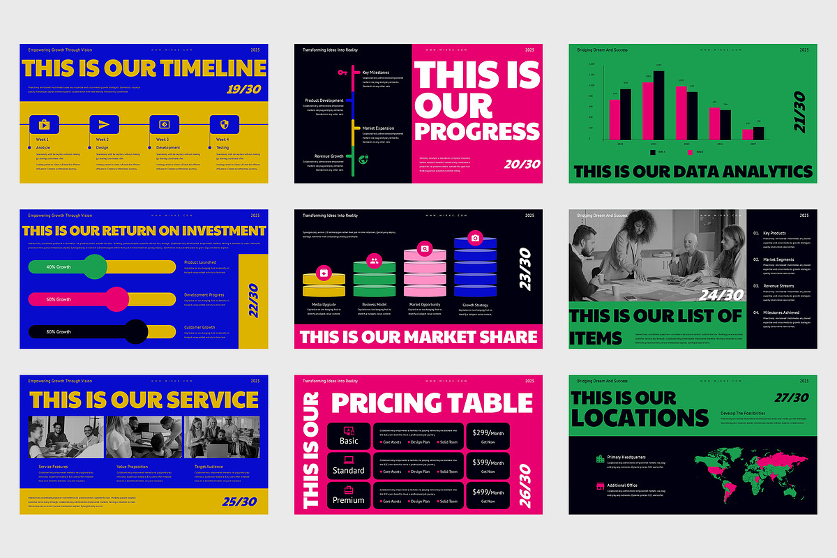 Mirke : Vibrant Color Google Slides, a Presentation Template by Punkl Camp (Photo 8 of 9)