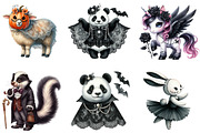 Cute Halloween Gothic Animals Clipar, an Illustration by DreamArtGraphic (Thumbnail 2 of 4)