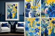 4 Blue Yellow Flower Wall Art Print, a Decorative Illustration by ARTOZEN DIGITAL (Thumbnail 5 of 6)